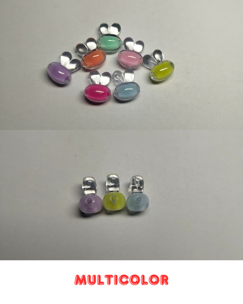 Multicolor Glass Bunny Beads 14mm (Pack of 100)