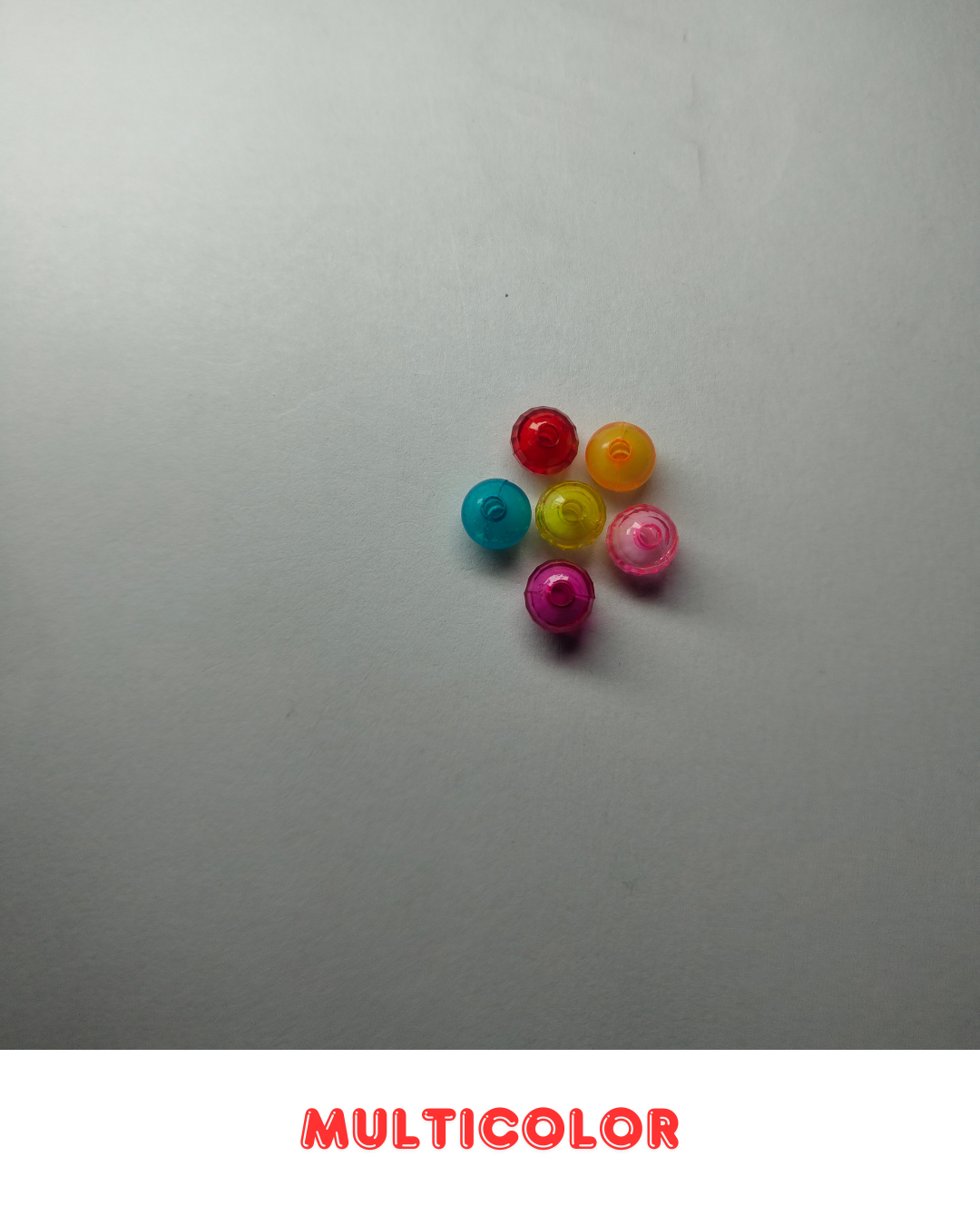 Multicolor Glass Glossy Neon Beads 8mm (Pack of 100)