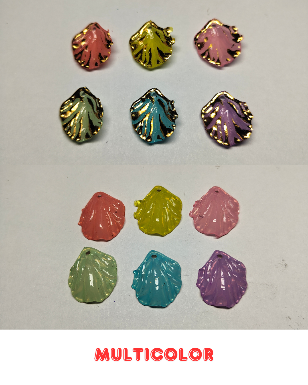 Multicolor Jelly Shells Beads 18mm (Pack of 100)