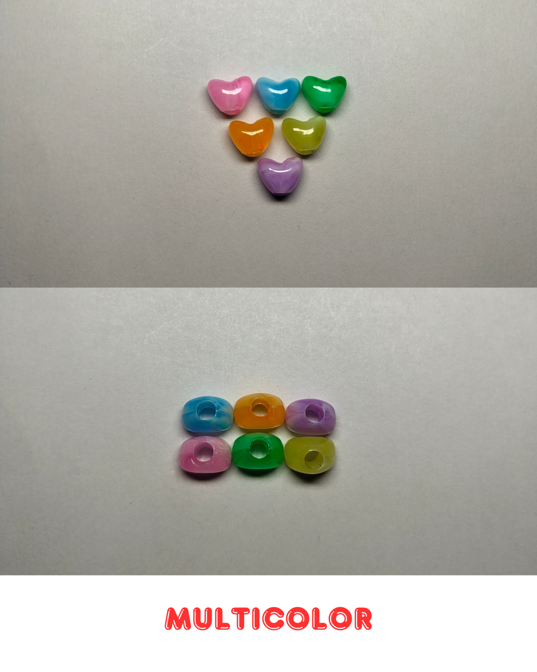 Multicolor Glass Heart Cloud Pearl Beads 10mm (Pack of 100)