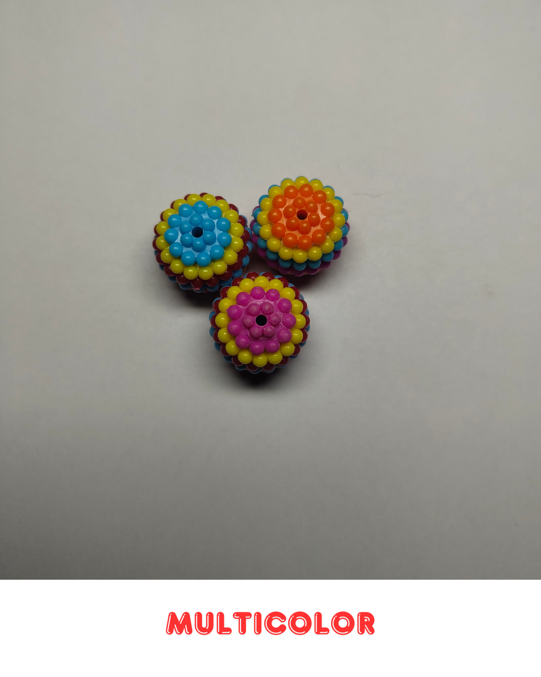 Multicolor Plastic Bubble Beads 18mm (Pack of 50)