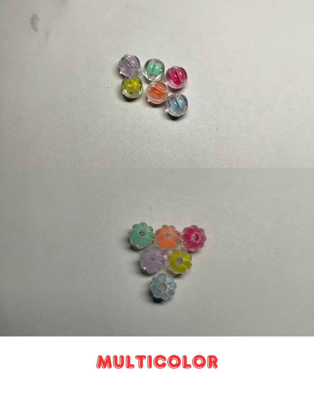 Multicolor Glass Crystal Core Beads 8mm (Pack of 100)