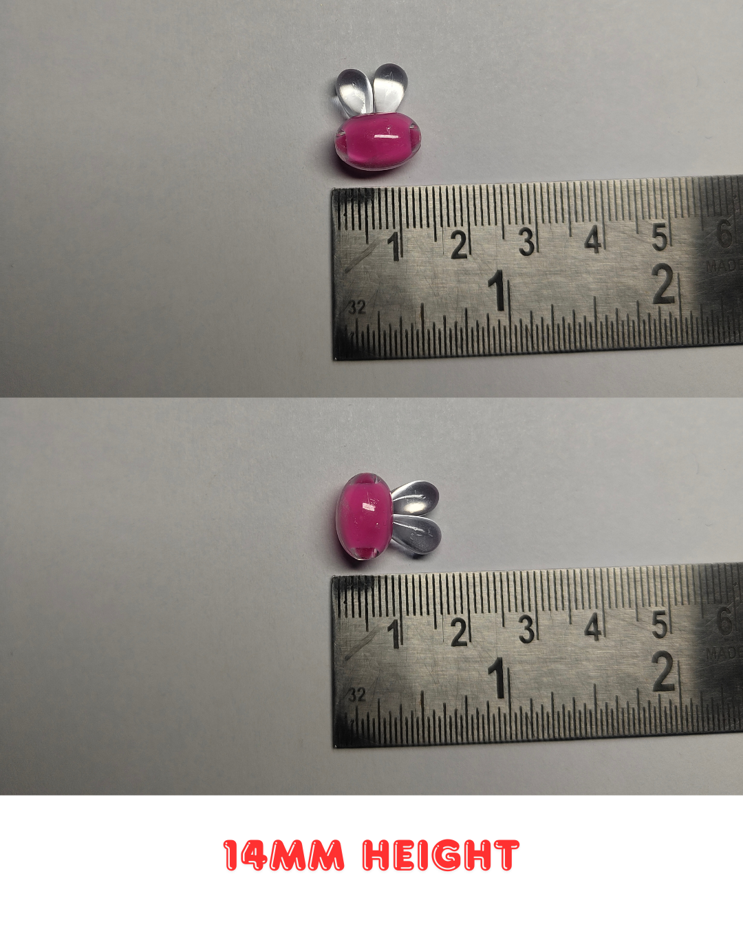 Multicolor Glass Bunny Beads 14mm (Pack of 100)