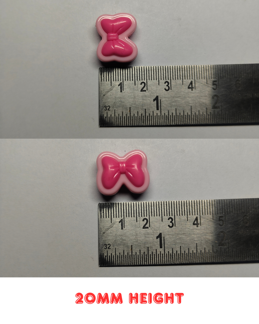 Multicolor Plastic Bow Beads 20mm (Pack of 100)