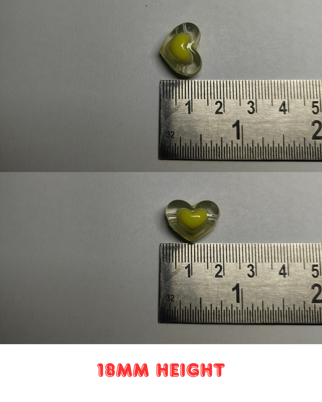 Multicolor Glass Heart Beads 18mm (Pack of 100)