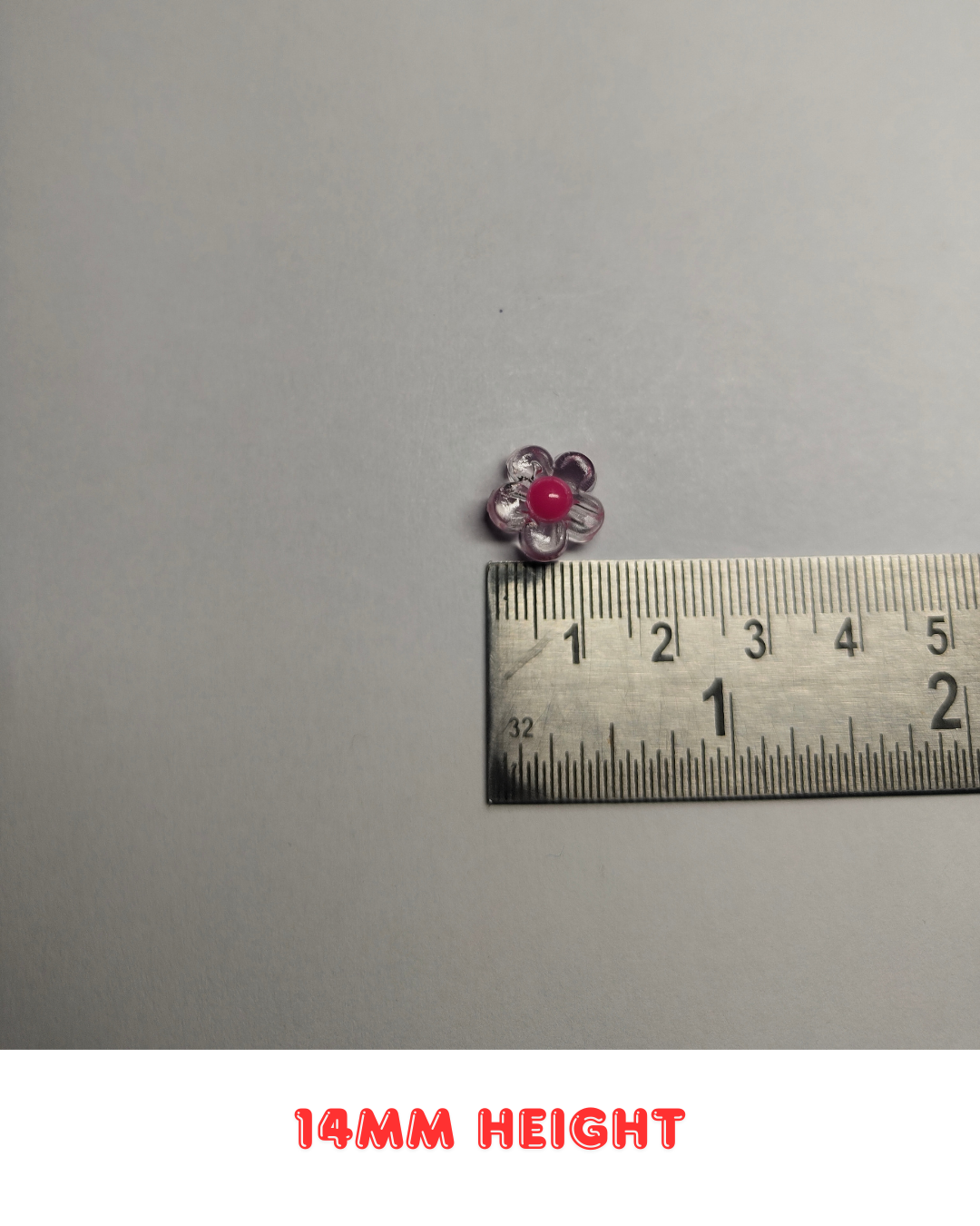 Multicolor Glass Flower Beads 14mm (Pack of 100)