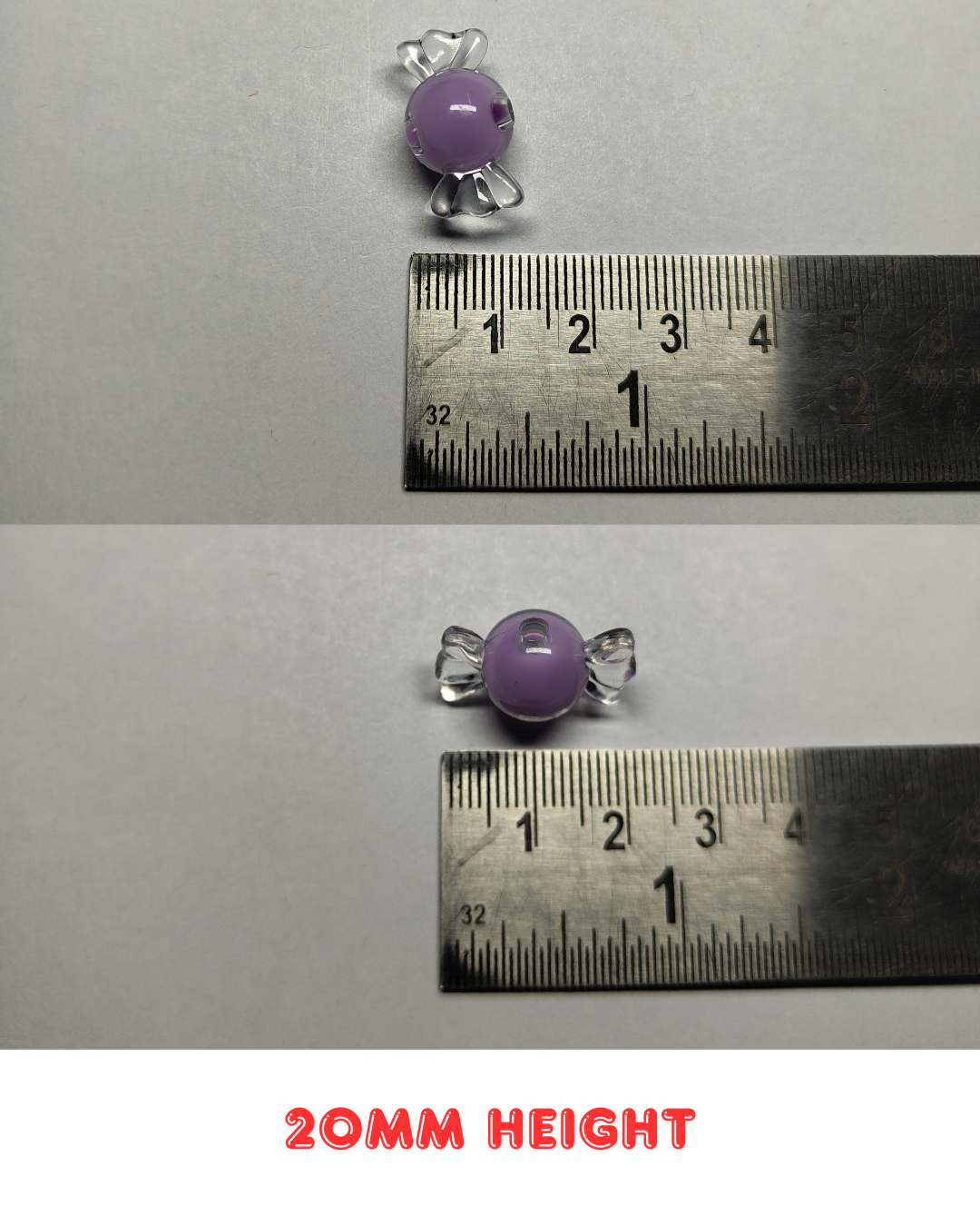 Multicolor Glass Toffee Beads 20mm (Pack of 100)