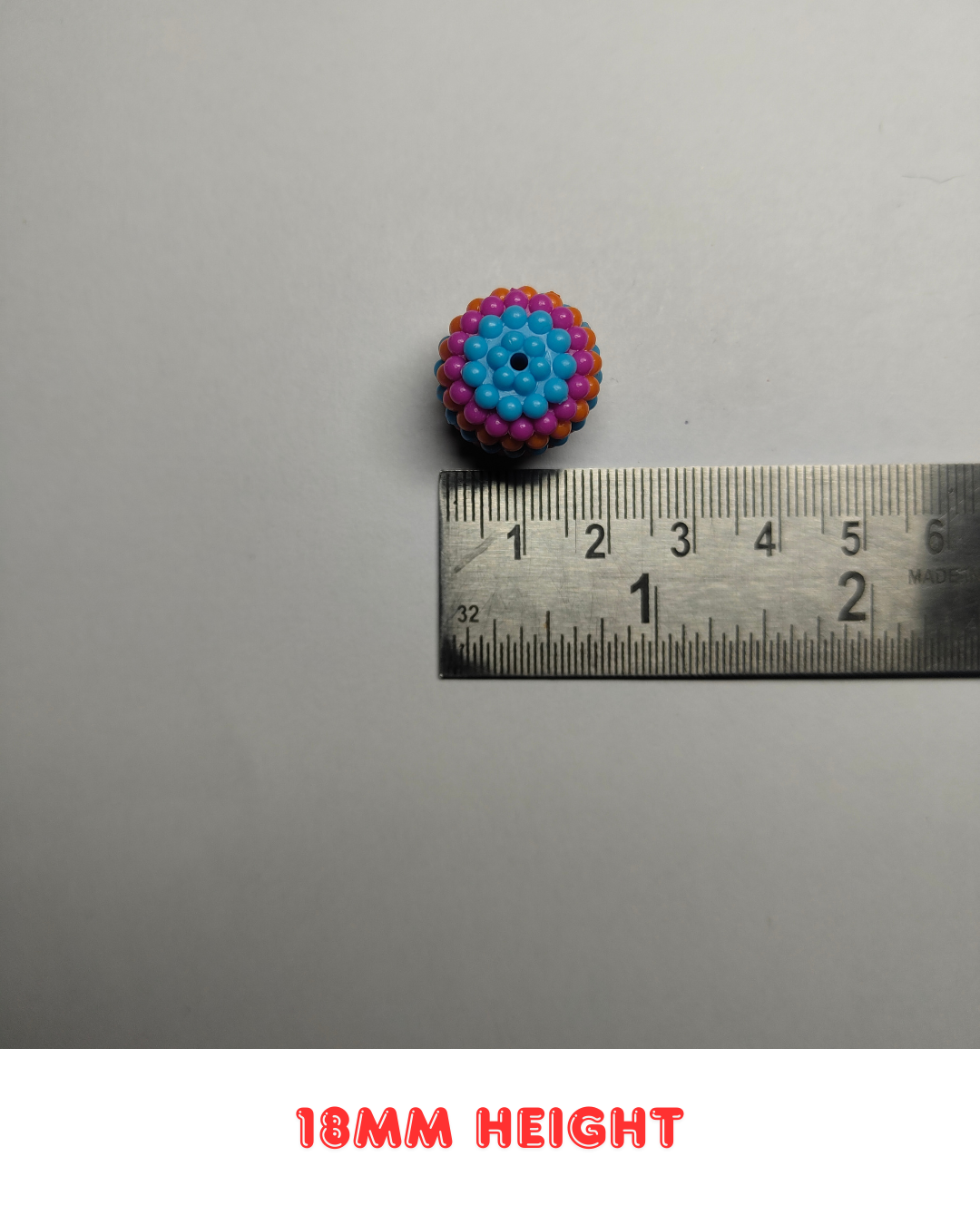 Multicolor Plastic Bubble Beads 18mm (Pack of 50)